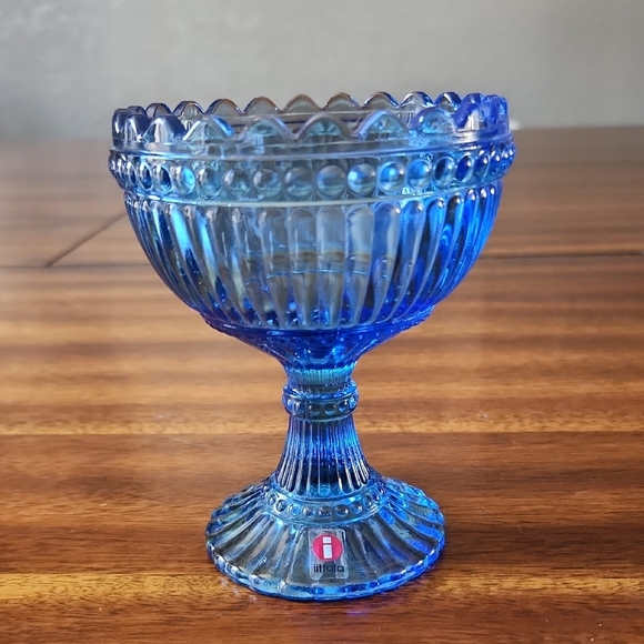 littala Marimekko Maribowl Blue Small Glass Bowl - Picture 1 of 10